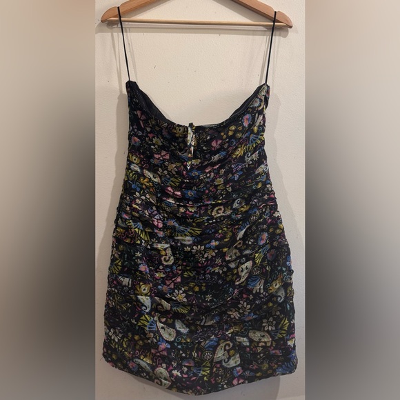 NWT Zara Black and Blue Patterned Dress - Picture 1 of 7